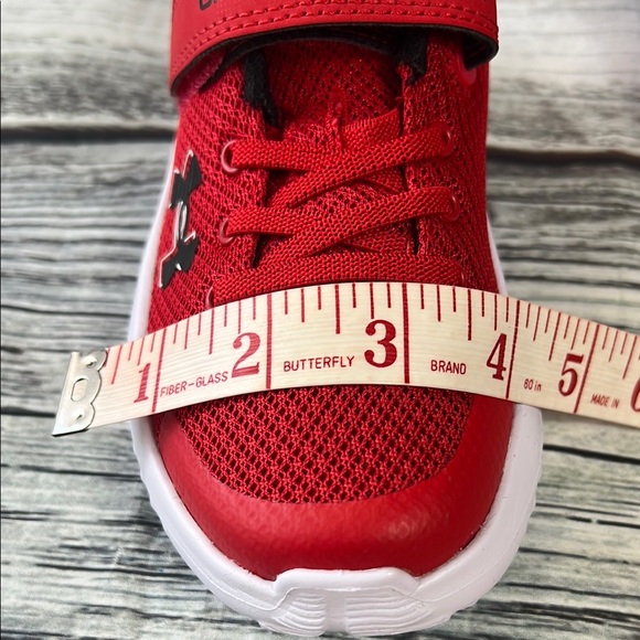 Under Armour Kids UA BPS Surge 4 AC Sneakers - Red/White (Size 12K) - Picture 10 of 11
